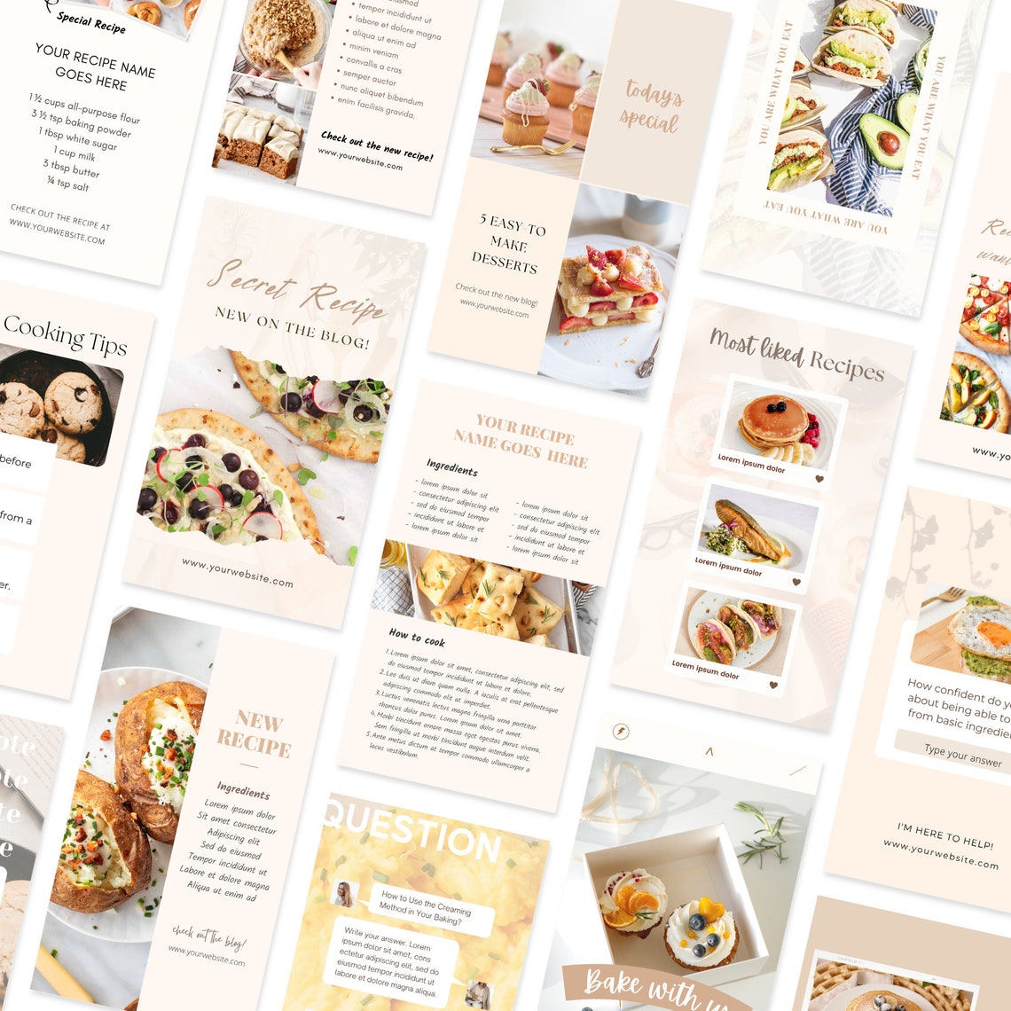 Food Instagram Story Healthy Eating Recipe Branding - Etsy