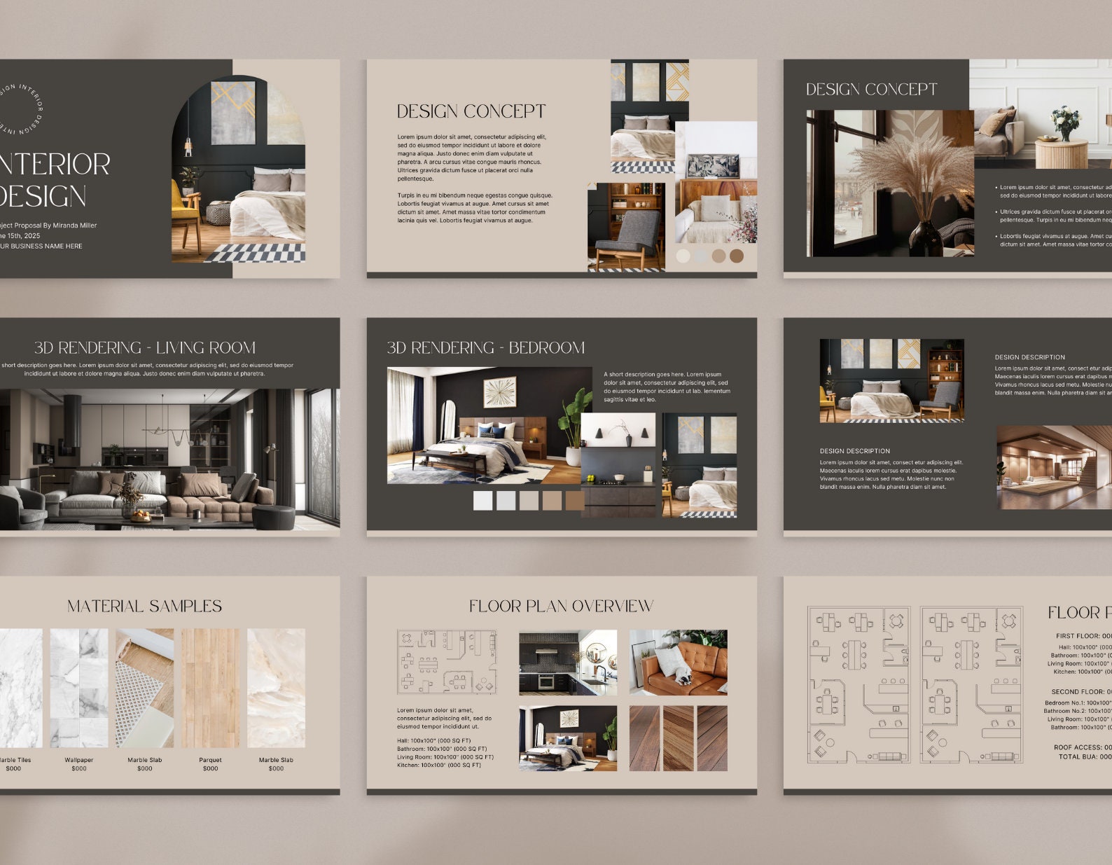 Interior Design Template | Client Presentation Template | Interior ...