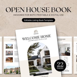 Real Estate Open House Listing Book | Real Estate Marketing Template | Home Selling Flyer | Listing Showing Presentation Book