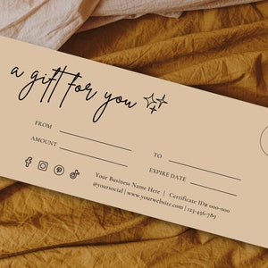 Gift Certificate Template | DIY Gift Card | Printable Gift Voucher Template | Editable Gift Card Template | Shop Voucher Template