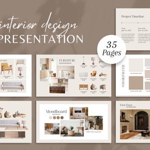 Interior Design Template | Client Presentation Template | Interior Designer Moodboard | E-Design Presentation Board | Canva Template