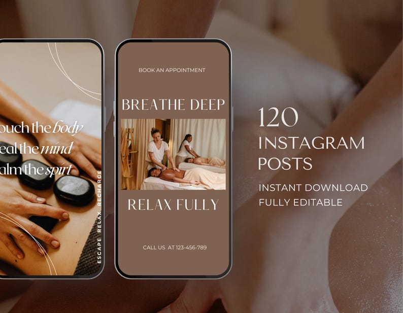 Massage Therapist Instagram Templates | Massage Therapy Social Media Post | Esthetician Beauty Spa Marketing image 3