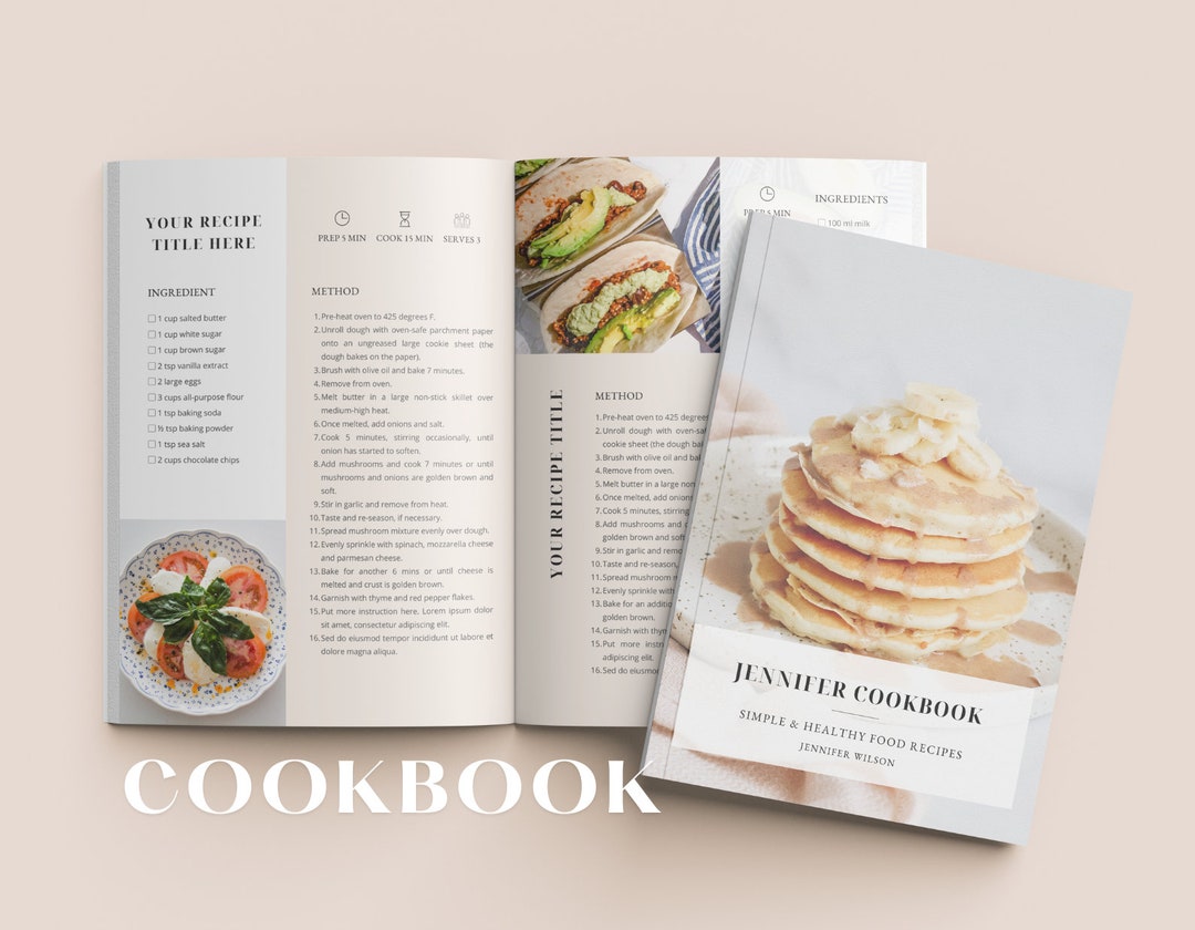 Recipe Book Template Digital Cookbook Template Printable - Etsy