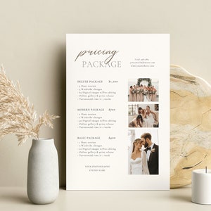 Wedding Photography Pricing List| Wedding Pricing Guide Sheet Template| Wedding Collection Package| Photographer Price Guide| Editable Canva image 5