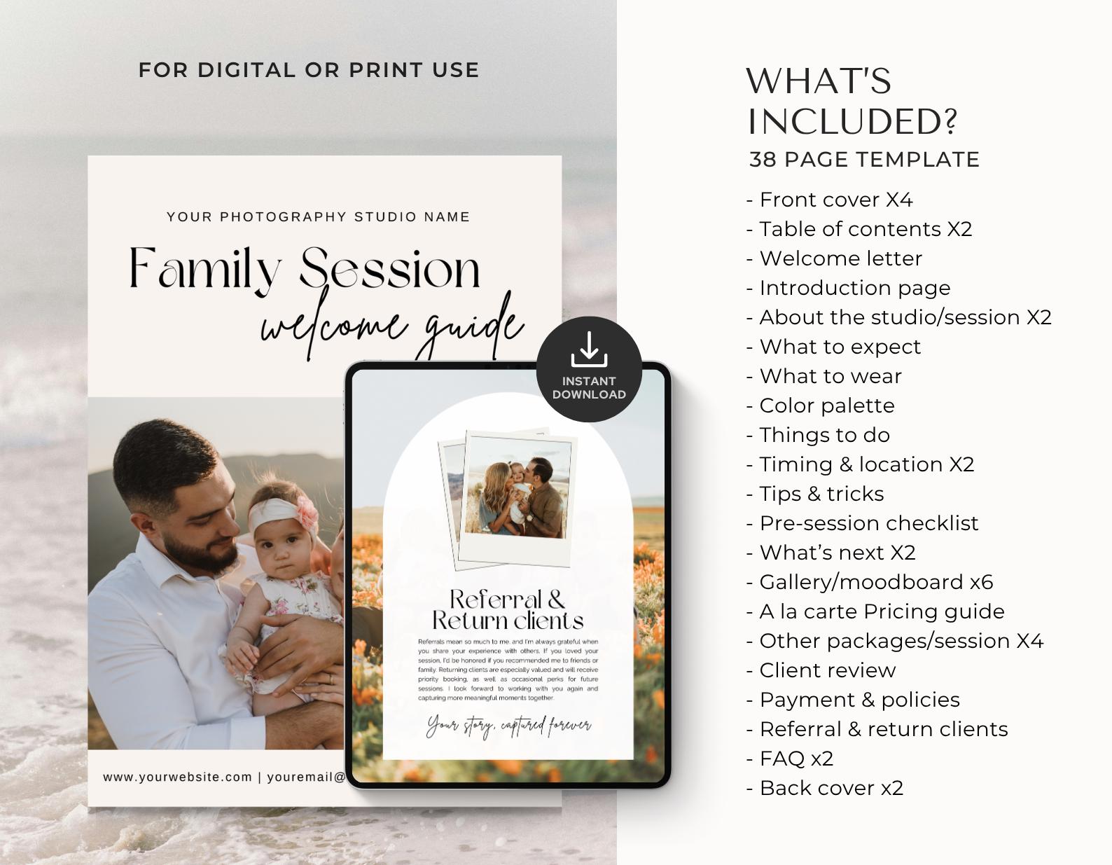 Photography Welcome Guide | Family Photography Style Guide ...