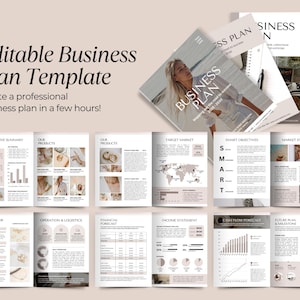 Business Plan Template Printable | Small Business Planner | Start Up Workbook | Side Hustle Planner | Canva Template image 4