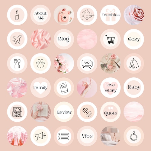 36 Pink Instagram Highlight Covers Instagram Story Highlight Etsy