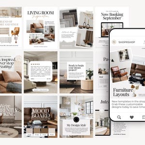 Sjabloon Instagram-bericht interieurontwerp | IG-postsjablonen voor interieurontwerp | Minimalistische canvassjablonen | Socialmediaberichten over onroerend goed afbeelding 7