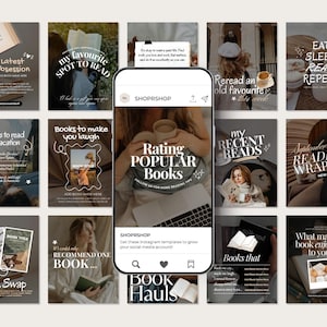 Bookstagram-mall | 80 estetiska Instagram-inlägg för Canva bild 2