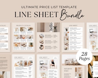 Wholesale Line Sheet Template | Business Catalog Template | Etsy Product List | Wholesale Price List | Candle Jewellery Wholesale Chart