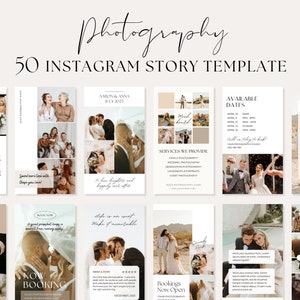 Photography Instagram Story Template | Photographer Template | Social Media Canva Template | Mini Session Wedding Photography Template