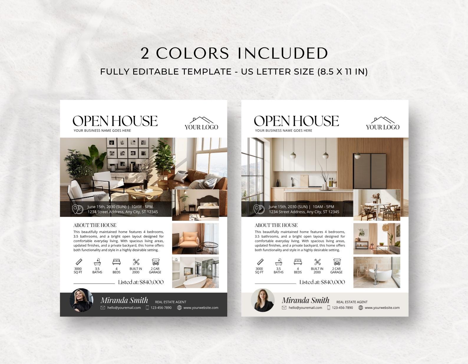 Editable Open House Flyer Template | Real Estate Marketing | Canva ...