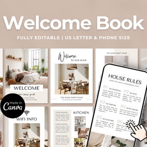 Airbnb Welcome Book Template | House Host Manual Guidebook Template | Real Estate Canva Template | Vacation Rental Template