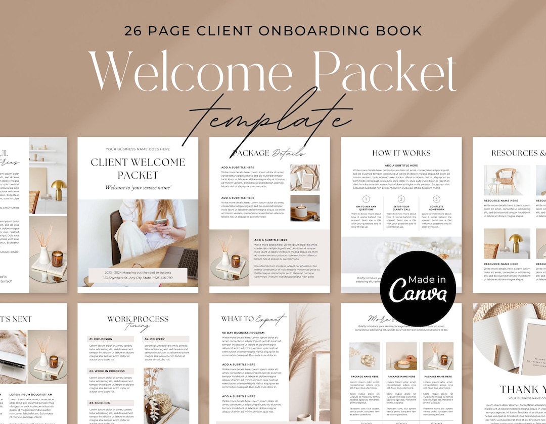 Client Welcome Packet Template | New Client Service Guide| Virtual ...