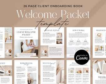 Client Welcome Packet Template | New Client Service Guide| Virtual Assistant, Coaching, Interior Design Client Guide | Onboarding Template