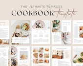 Recipe Book Template| Digital Cookbook Template | Printable Recipe Card Meal Planner | Recipe Binder | Canva Templates