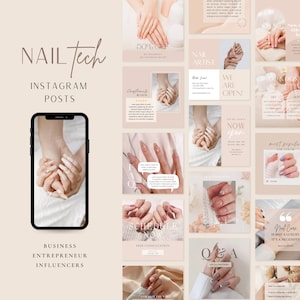 Esthetician Instagram Post Templates | Nail Salon Social Media | Nail care instagram canva | Minimalism Instagram | Pedicure Manicure Beauty