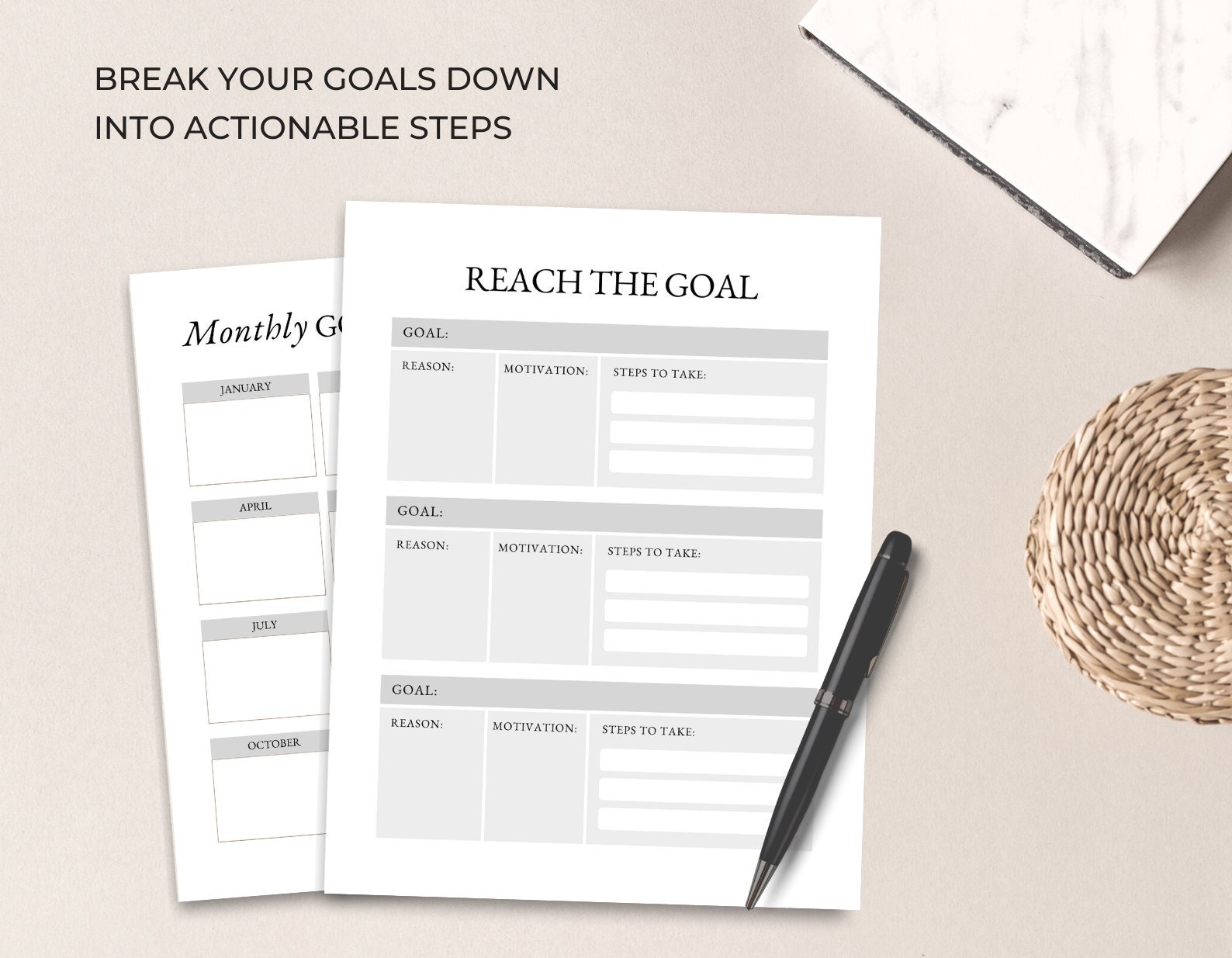 Goal Setting Planner Template | 2024 SMART Goal Tracker | Goal Planning ...