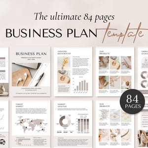Business Plan Template Printable | Small Business Planner  | Start Up Workbook | Side Hustle Planner | Canva Template
