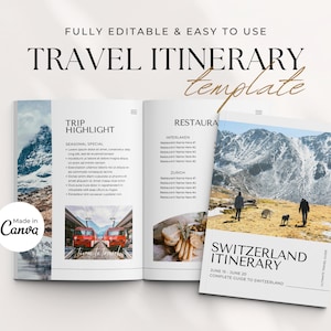 Editable Travel Itinerary Template | Trip Itinerary | Printable Travel Guide | Travel Agent Planner | Holiday Honeymoon Vacation Planner