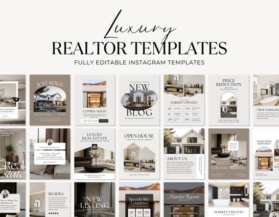 Real Estate Instagram Post Templates | Realtor Social Media Marketing (Canva Templates)