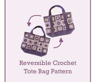 Reversible Crochet Tote Bag Pattern for Beginners / TJ's Inspired Crochet Tote Bag - Pattern Only!!!