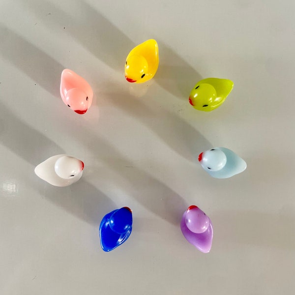 Mini Colorful Duck Fridge Magnets (Set of 7) / Fun Magnets / Rubber Duck Decor / Quirky Fridge Magnets / Refrigerator Magnets