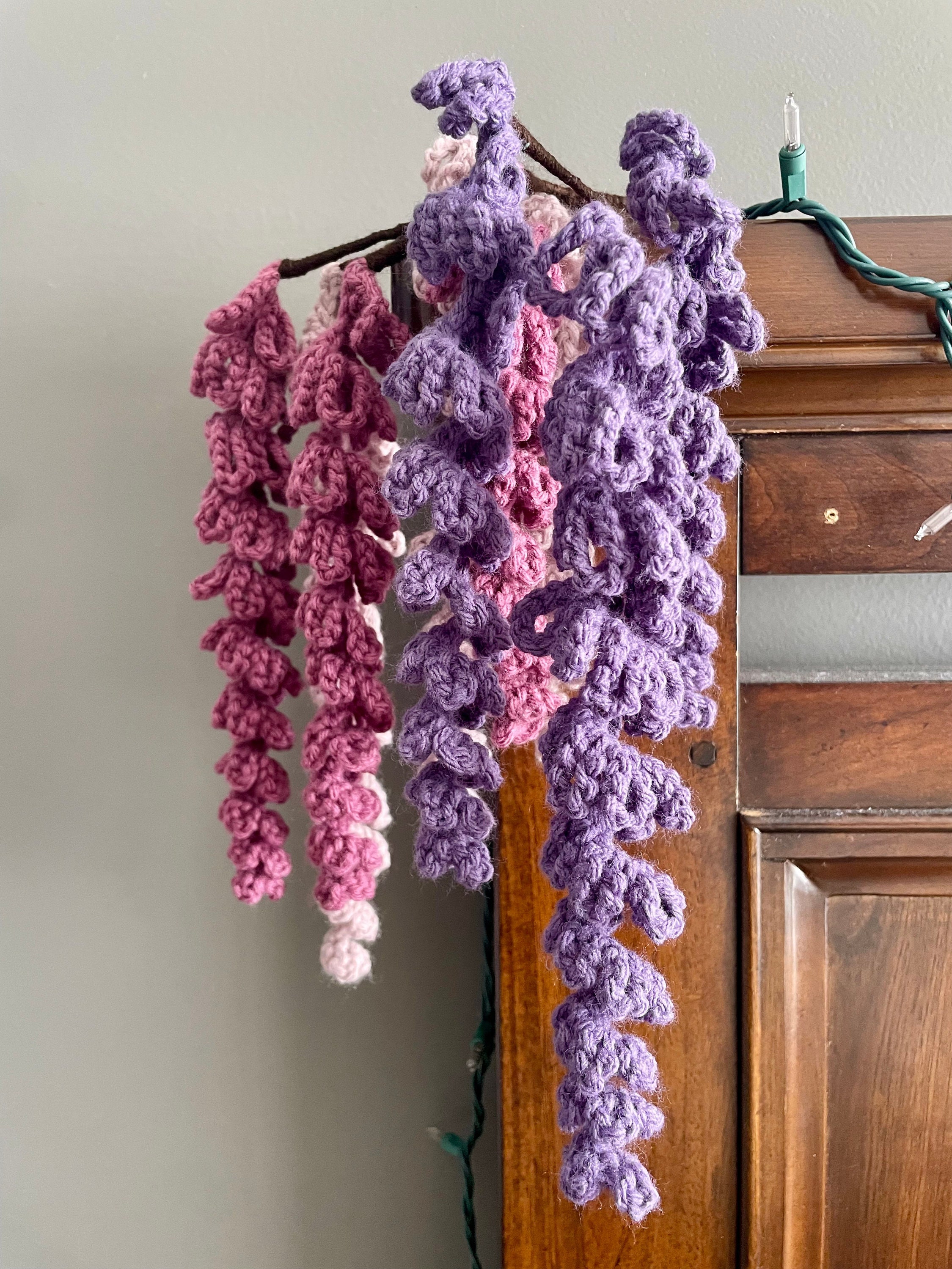 Crochet Wisteria Flower Branch Decor / Fairy Flower Decor / Etsy