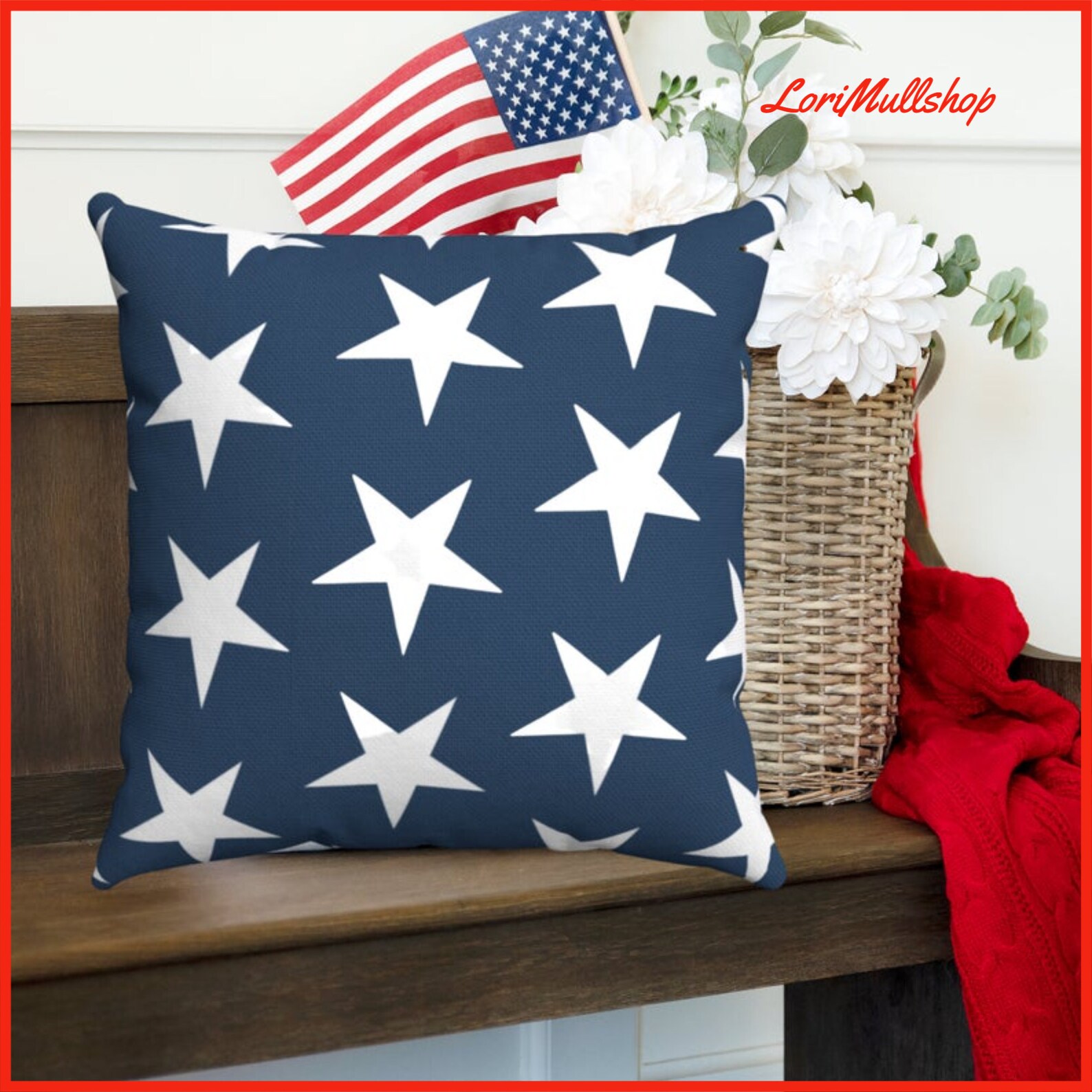 Patriotic Pillow Covers 20x20/ 4th of July Pillow Decor/ Etsy