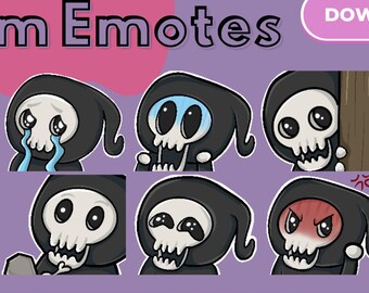 Twitch Discord YouTube Kick用グリムエモート - ストリーミング - かわいい死神