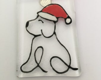 Fused Glass handmade Xmas decoration / hanger / gift tag