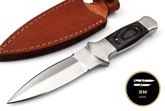 Handmade Stainless Steel Black Wood Handle Double Edge Knife Etsy Singapore