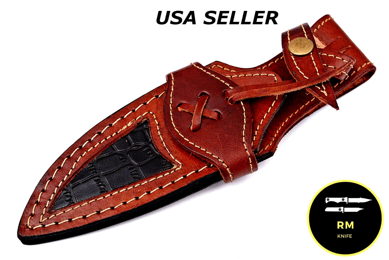 Knife Cover, Leather Sheath Cover for 6 to 8 Inches Knife, Fixed Blade
