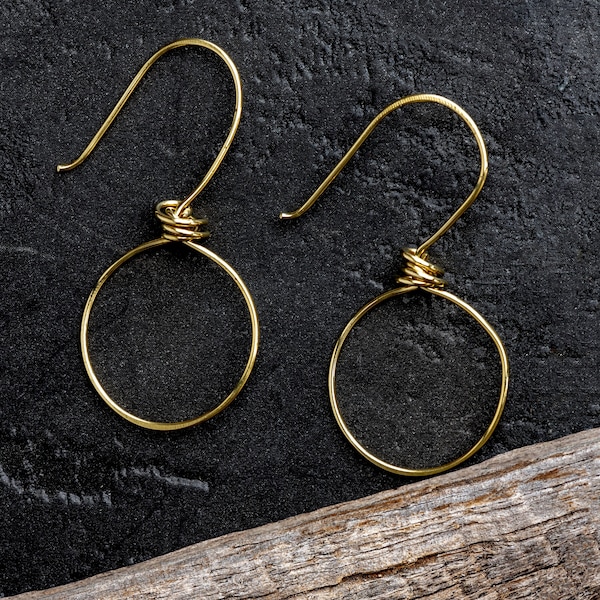 Raw Brass Round Hoop Earwires, 20gauge/.8mm, handmade wrapped earwires for jewellery making.