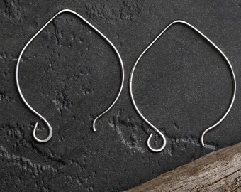 Stainless Steel Extra Large Marquise Earring Hooks, 20gauge/.8mm, handmade in Australia, jewellery making earwires.