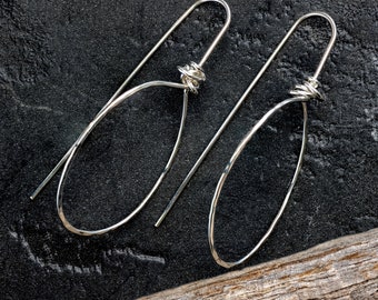 Silver .940 Hoop-Hooks, .8mm/20g, Argentium Silver hoop earwires, nickel-free jewellery supplies, handmade findings.