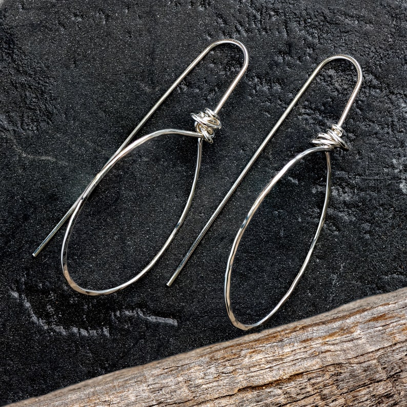 Argentium Silver hoop-hooks for earring making, bespoke, handmade findings for earring making. Made in .8mm/20 gauge wire.