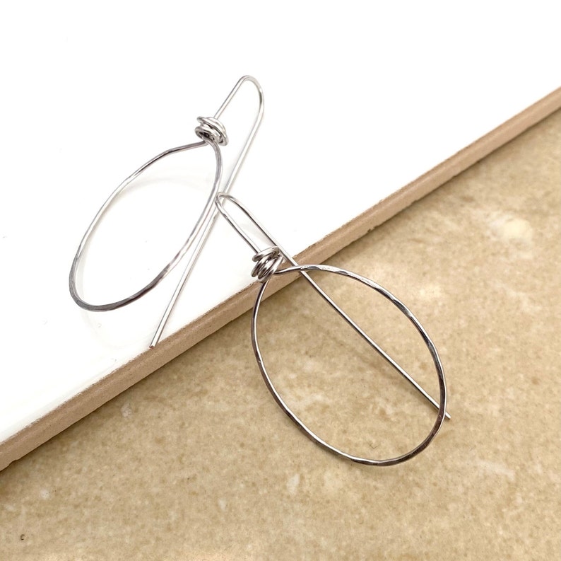 Silver .940 Hoop-Hooks, .8mm/20g, Argentium Silver hoop earwires, nickel-free jewellery supplies, handmade findings. Bild 2