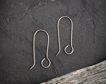 Titanium Small French Earring Hooks, 20gauge/.8mm, bespoke earwires, jewellery making findings, handmade in Australia.