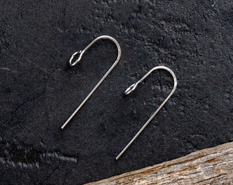 Tiny Argentium Silver Earwires, .8mm/20g handmade earring hooks, nickel-free findings, jewellery making supplies.
