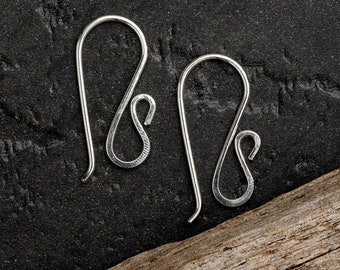 Sterling Silver Fancy Earwires, .925 handmade earring hooks, nickel-free findings, jewellery making.