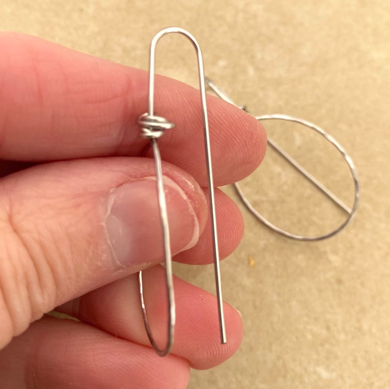 Silver .940 Hoop-Hooks, .8mm/20g, Argentium Silver hoop earwires, nickel-free jewellery supplies, handmade findings. Bild 3