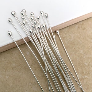 Bulk.940 Argentium silver beading headpins, handmade in Australia.