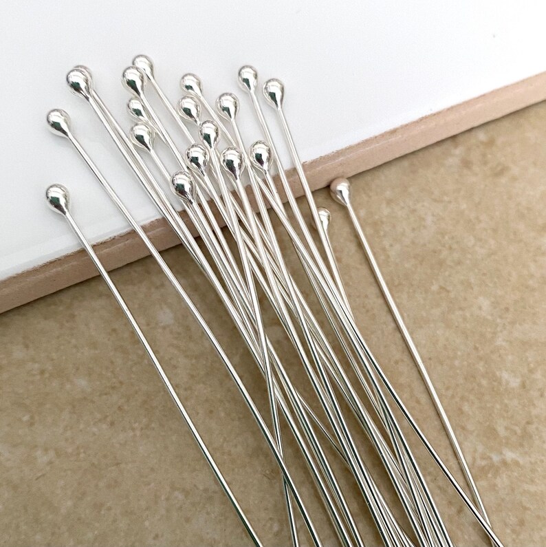 Bulk.940 Argentium silver beading headpins, handmade in Australia.