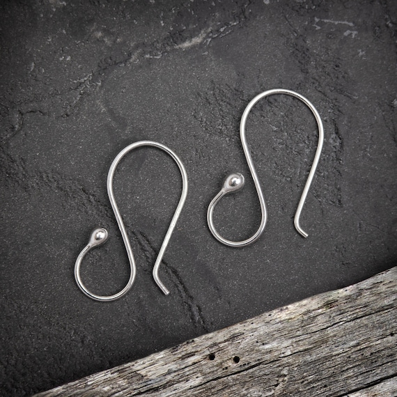 Shepherds Hooks .940 Argentium Silver, handmade earring wires, nickel free jewellery making findings.