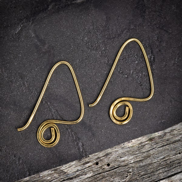 Brass Triangle Earring Hooks, handmade earwires, jewellery making findings, .8mm/20 gauge.
