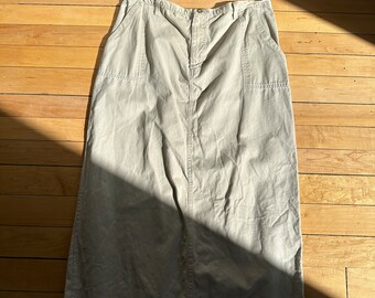 Denver hayes khaki maxi skirt / vintage / 34 waist