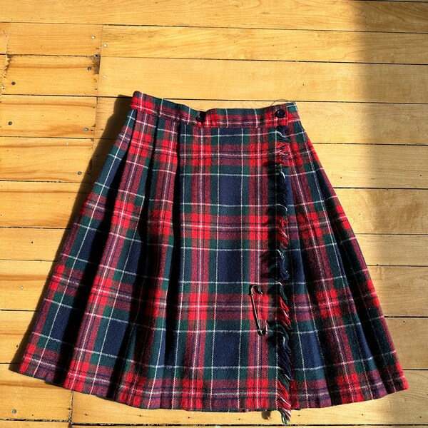 Kilt à carreaux plissé pour enfants des années 80 / fabriqué aux États-Unis / taille pour enfants 10