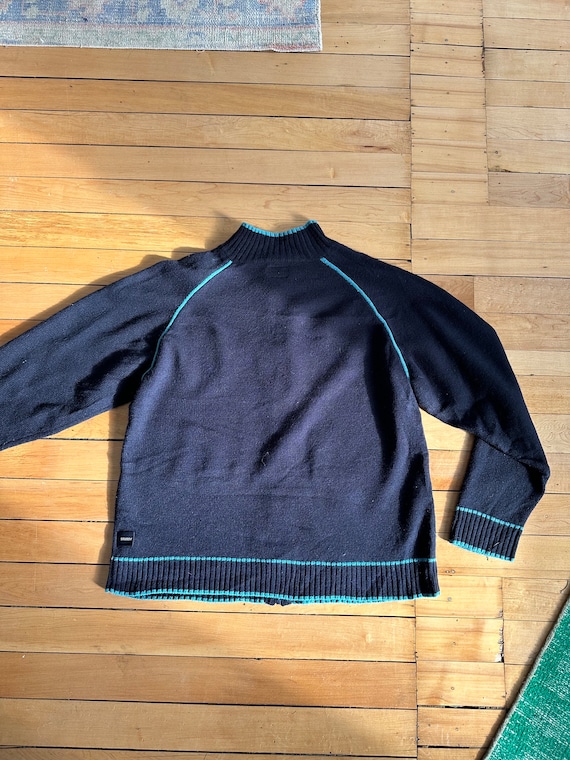 90s stussy wool zip up sweater / cardigan / skate… - image 2