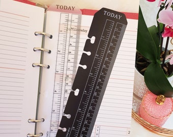 six hole matte index ruler, narrow vertical planner divider, bookmark a5/a6 /personal size